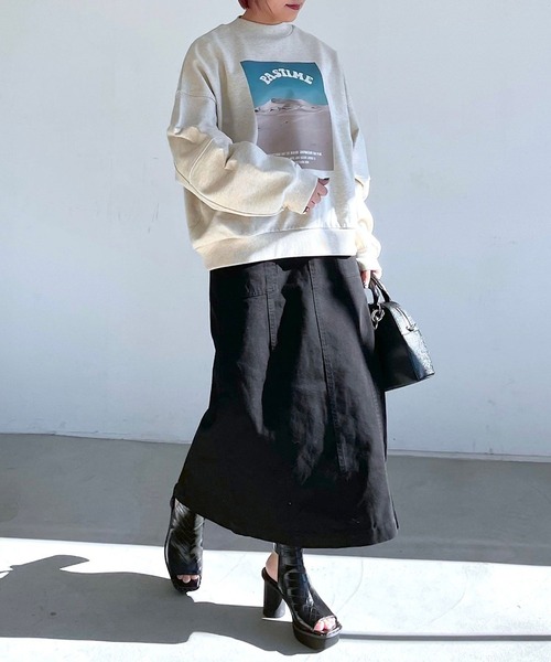 PAGEBOY（ページボーイ）の「サンドフォトウラケプルオーバー（スウェット・レディース・ピンク/オートミール/チャコールグレー・FREE）」の8枚目の写真