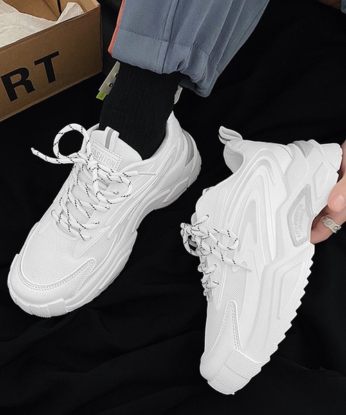 SVEC（シュベック）の「チャンキーソール ダッドシューズ（スニーカー・メンズ・ホワイト/ブラック/ホワイト×ブラック・42/40/44）」の4枚目の写真