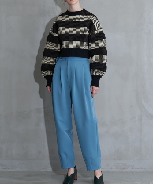 Solace（ソレイス）の「ウエストベルトグルカタックパンツ（スラックス・レディース・ブラック/ブルー・FREE）」の2枚目の写真