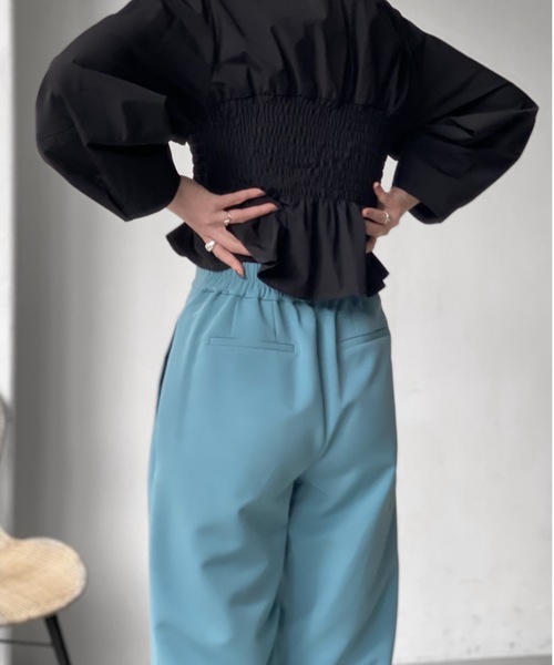 Solace（ソレイス）の「ウエストベルトグルカタックパンツ（スラックス・レディース・ブラック/ブルー・FREE）」の9枚目の写真