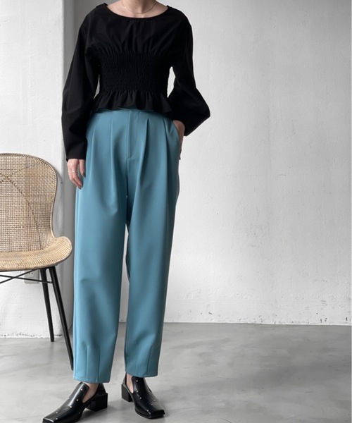 Solace（ソレイス）の「ウエストベルトグルカタックパンツ（スラックス・レディース・ブラック/ブルー・FREE）」の3枚目の写真