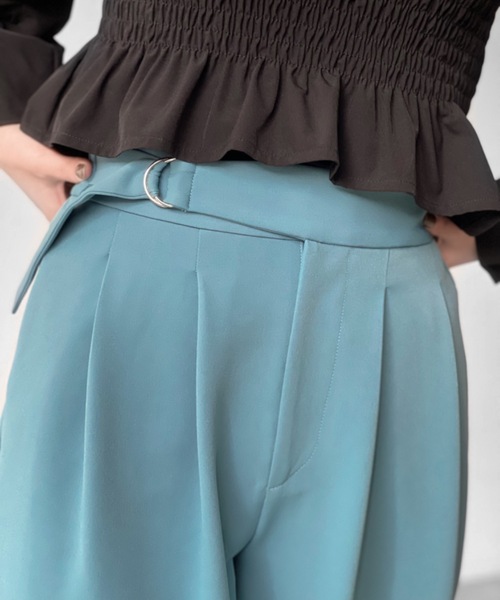 Solace（ソレイス）の「ウエストベルトグルカタックパンツ（スラックス・レディース・ブラック/ブルー・FREE）」の8枚目の写真