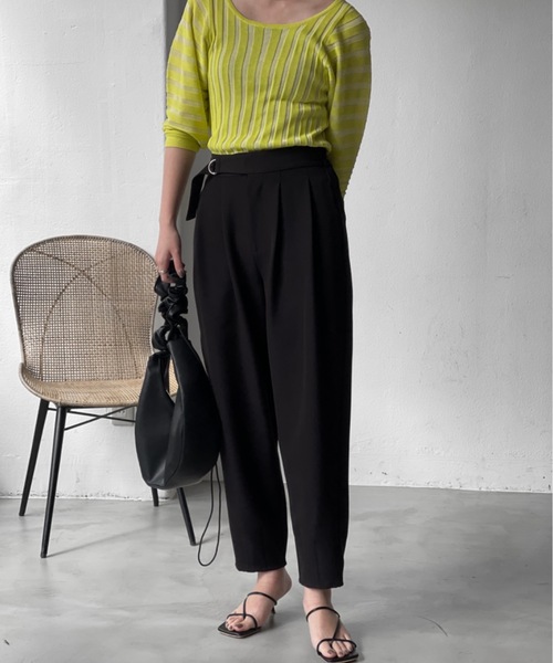 Solace（ソレイス）の「ウエストベルトグルカタックパンツ（スラックス・レディース・ブラック/ブルー・FREE）」の19枚目の写真