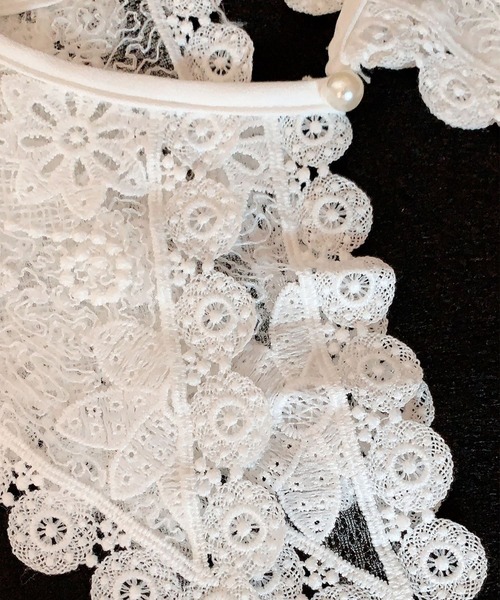 DAY CLOSET（デイ クローゼット）の「レディース レースビッグカラー付け襟 Aタイプ（付け襟・レディース・ブラック/ホワイト/ブラック系その他/ホワイト系その他・ONE SIZE）」の6枚目の写真