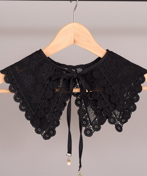 DAY CLOSET（デイ クローゼット）の「レディース レースビッグカラー付け襟 Aタイプ（付け襟・レディース・ブラック/ホワイト/ブラック系その他/ホワイト系その他・ONE SIZE）」の7枚目の写真