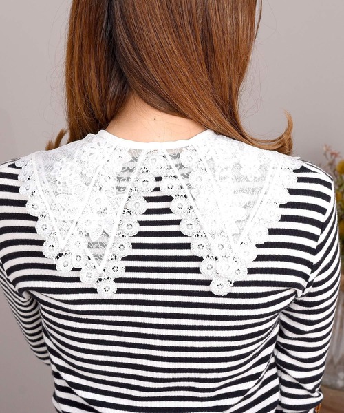 DAY CLOSET（デイ クローゼット）の「レディース レースビッグカラー付け襟 Aタイプ（付け襟・レディース・ブラック/ホワイト/ブラック系その他/ホワイト系その他・ONE SIZE）」の12枚目の写真