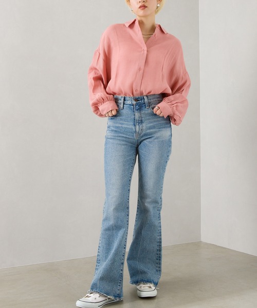 SpRay(スプレイ)の「シフォンクレ-プボリュームスリーブシャツ(シャツ/ブラウス・レディース・ライトグレー/ブラック/イエロー/オレンジ/アイボリー・FREE)」の13枚目の写真