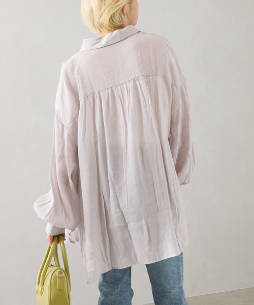 SpRay(スプレイ)の「シフォンクレ-プボリュームスリーブシャツ(シャツ/ブラウス・レディース・ライトグレー/ブラック/イエロー/オレンジ/アイボリー・FREE)」の21枚目の写真