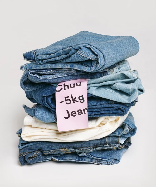 chuu（チュー）の「CHUU [Remi] High Rise Side Slit Wide Jeans（デニムパンツ・レディース・ブルー・SMALL/MEDIUM/LARGE）」の18枚目の写真