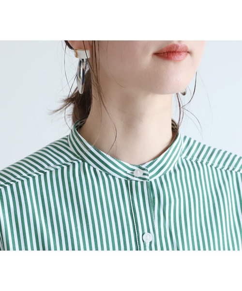 reca（レカ）の「バンドカラーストライプシャツ（シャツ/ブラウス