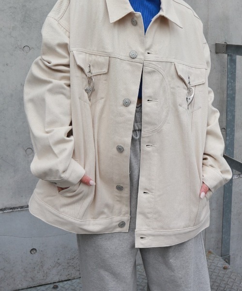 FIG&VIPER（フィグアンドバイパー）の「バックル付きBIG JK（その他アウター・レディース・アイボリー/ブルー・FREE）」の3枚目の写真