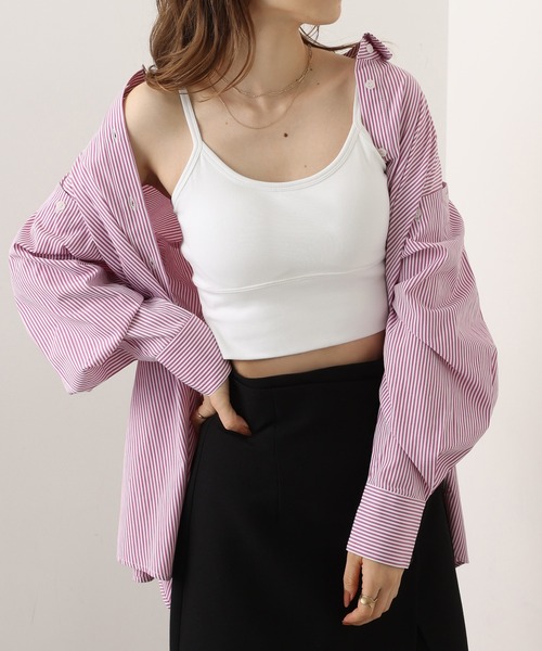 one after another NICE CLAUP(ワンアフターアナザーナイスクラップ)の「マストバイのトレンドアイテム ブラトップ(キャミソール・レディース・チャコールグレー/ブラウン/オフホワイト・FREE)」の18枚目の写真