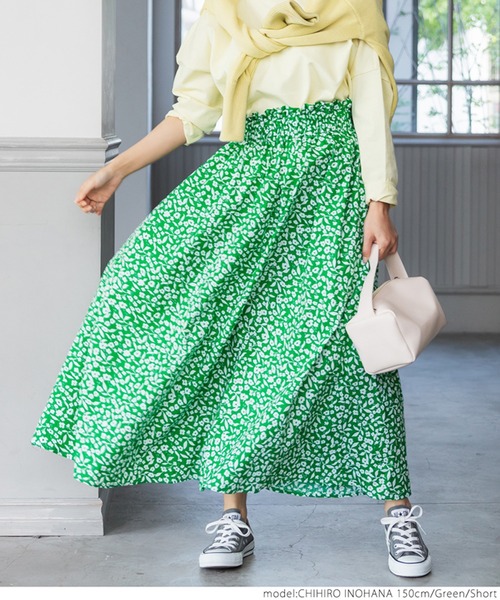 coca（coca）（コカ）の「シルエットフラワースカート（スカート・レディース・グリーン・SHORT/LONG）」の10枚目の写真
