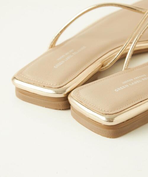 green label relaxing（グリーンレーベルリラクシング）の「【矢野未希子さん着用】スクエア トングサンダル（サンダル・レディース・ブラック/ピンク/ゴールド/オフホワイト・S/L/M）」の8枚目の写真