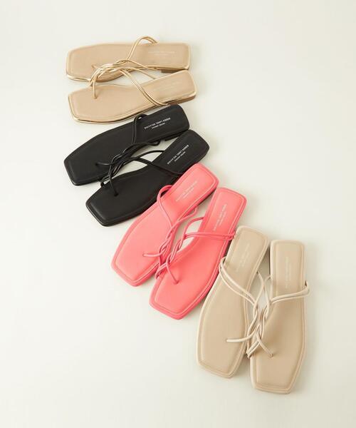 green label relaxing（グリーンレーベルリラクシング）の「【矢野未希子さん着用】スクエア トングサンダル（サンダル・レディース・ブラック/ピンク/ゴールド/オフホワイト・S/L/M）」の9枚目の写真