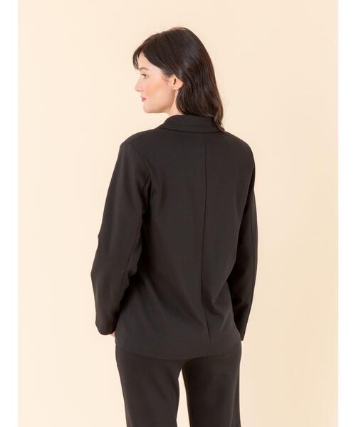 ★新品タグ付★アニエスベー ミラノジャージーテーラードジャケット 黒 agnes b.（アニエスベー）の「JHJ5 VESTE ミラノジャージー