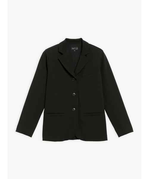★新品タグ付★アニエスベー ミラノジャージーテーラードジャケット 黒 agnes b.（アニエスベー）の「JHJ5 VESTE ミラノジャージー
