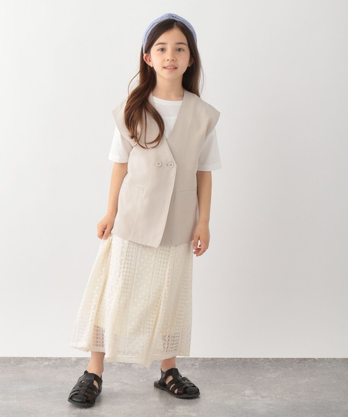 GLOBAL WORK（グローバルワーク）の「キッズ/レースマーメイドスカート/272215（スカート・キッズ・ブラック/ホワイト・160cm/110cm/100cm/120cm/130cm/140cm/150cm）」の3枚目の写真