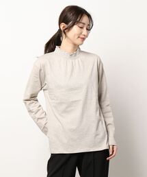 Samansa Mos2 | 襟スモッキングスタンドネックカットソー(Tシャツ/カットソー)