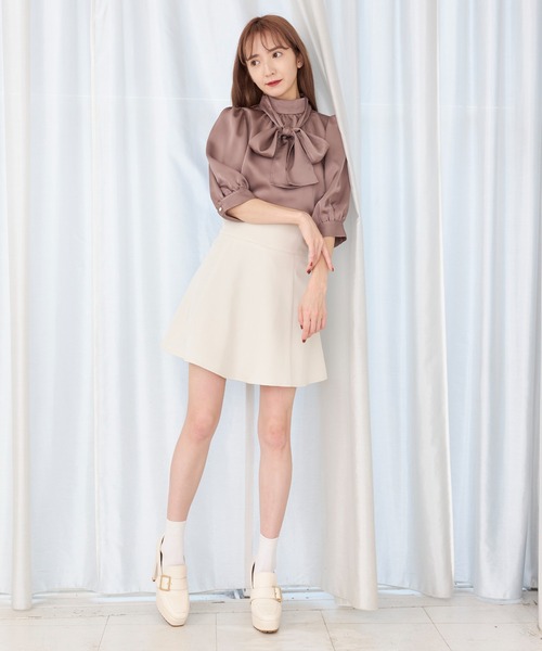 TITTY&CO.（ティティーアンドコー）の「【TITTY&CO.】【新色追加】バルーン袖リボンブラウス（シャツ/ブラウス・レディース・アイボリー/ミント/ホワイト/モカ/ブラック・FREE）」の15枚目の写真