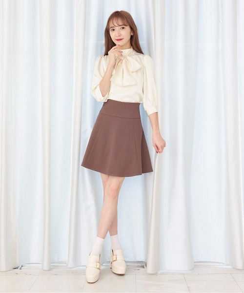 TITTY&CO.（ティティーアンドコー）の「【TITTY&CO.】【新色追加】バルーン袖リボンブラウス（シャツ/ブラウス・レディース・アイボリー/ミント/ホワイト/モカ/ブラック・FREE）」の9枚目の写真