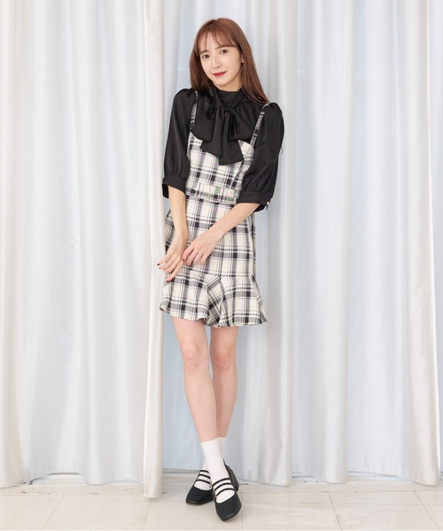 TITTY&CO.（ティティーアンドコー）の「【TITTY&CO.】【新色追加】バルーン袖リボンブラウス（シャツ/ブラウス・レディース・アイボリー/ミント/ホワイト/モカ/ブラック・FREE）」の12枚目の写真