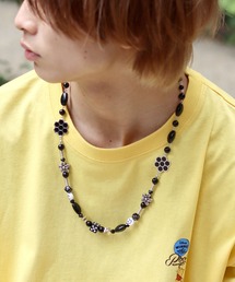 SMILEY FACE（スマイリーフェイス）の「SMILEY FACE（スマイリーフェイス）ハンドメイド シルバー×スマイルビーズネックレス メンズ レディース ユニセックス（ネックレス・メンズ）」
