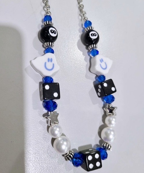 ハンドメイド カラービーズ スマイリーネックレス レディースファッションネックレス Pingyongchang Handmade 並行輸入品 SMILEY FACE（スマイリーフェイス）の「SMILEY FACE（スマイリー