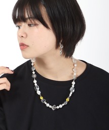 SMILEY FACE（スマイリーフェイス）の「SMILEY FACE（スマイリーフェイス）ハンドメイド シルバー×スマイルビーズネックレス メンズ レディース ユニセックス（ネックレス・メンズ）」