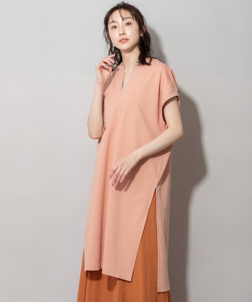 Munich(ミューニック)の「コットンライトインレーサイドスリットプルオーバー(Tシャツ/カットソー・レディース・ホワイト/ブラック/カーキ/ピンク/イエロー・FREE)」の10枚目の写真