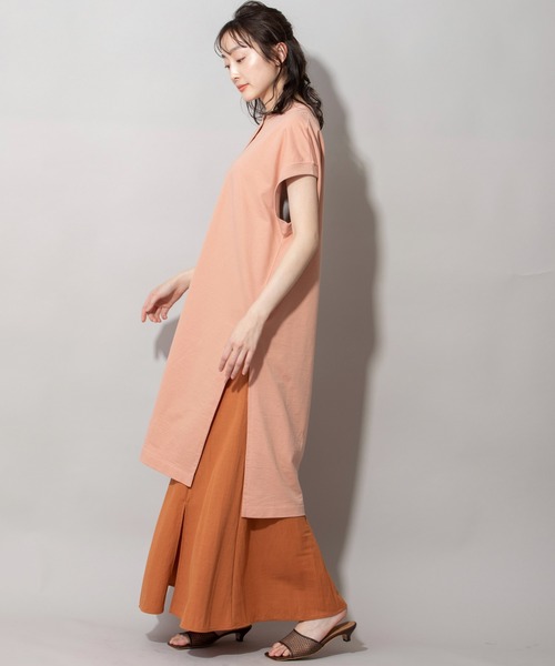 Munich(ミューニック)の「コットンライトインレーサイドスリットプルオーバー(Tシャツ/カットソー・レディース・ホワイト/ブラック/カーキ/ピンク/イエロー・FREE)」の7枚目の写真