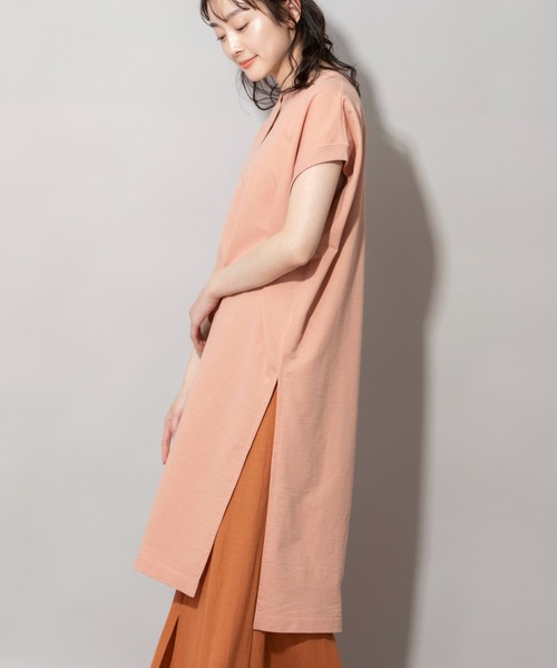 Munich(ミューニック)の「コットンライトインレーサイドスリットプルオーバー(Tシャツ/カットソー・レディース・ホワイト/ブラック/カーキ/ピンク/イエロー・FREE)」の11枚目の写真