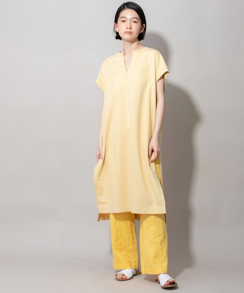 Munich(ミューニック)の「コットンライトインレーサイドスリットプルオーバー(Tシャツ/カットソー・レディース・ホワイト/ブラック/カーキ/ピンク/イエロー・FREE)」の14枚目の写真