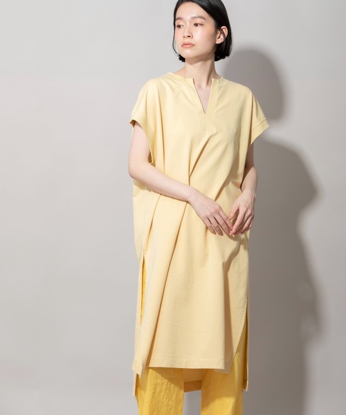 Munich(ミューニック)の「コットンライトインレーサイドスリットプルオーバー(Tシャツ/カットソー・レディース・ホワイト/ブラック/カーキ/ピンク/イエロー・FREE)」の18枚目の写真