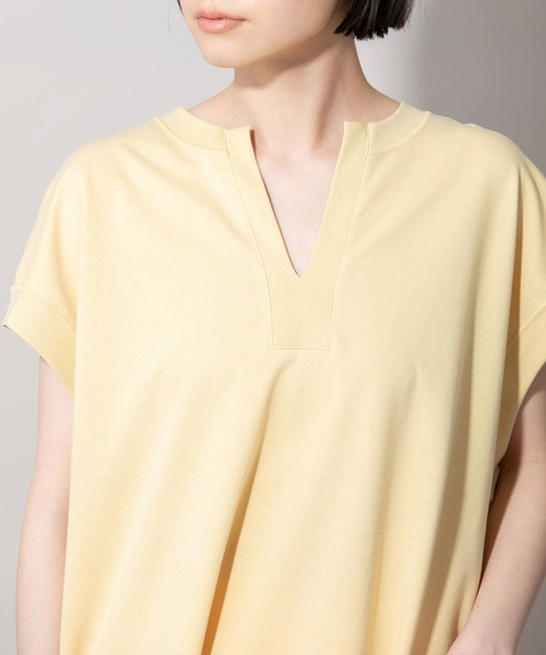 Munich(ミューニック)の「コットンライトインレーサイドスリットプルオーバー(Tシャツ/カットソー・レディース・ホワイト/ブラック/カーキ/ピンク/イエロー・FREE)」の22枚目の写真