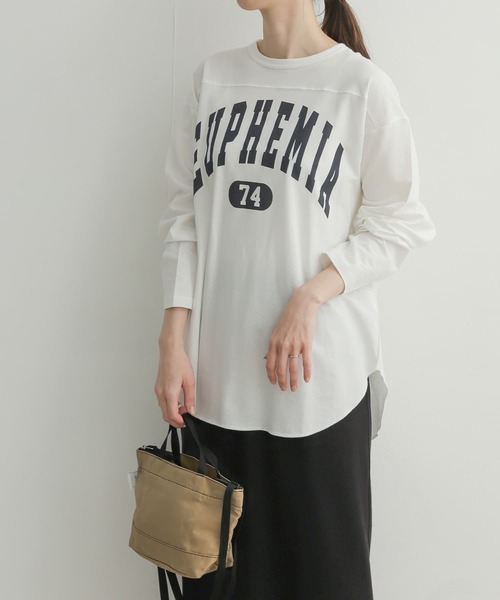 URBAN RESEARCH DOORS（アーバンリサーチドアーズ）の「カレッジプリント長袖Tシャツ（Tシャツ/カットソー・レディース・ライトブルー/オフホワイト/モカ・MEDIUM）」の7枚目の写真