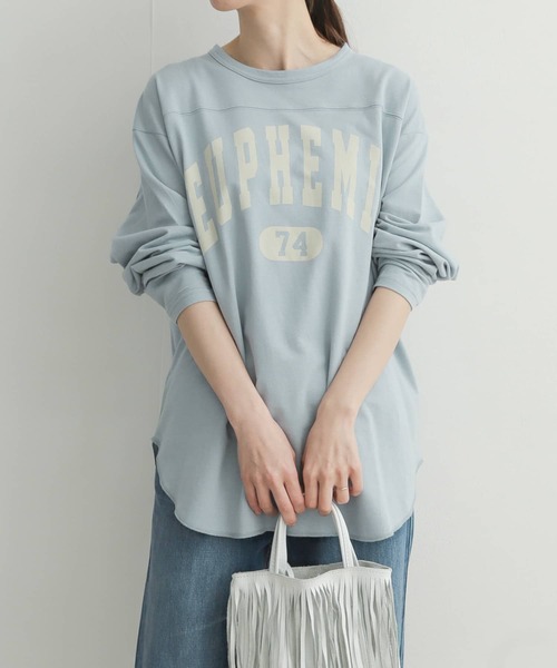 URBAN RESEARCH DOORS（アーバンリサーチドアーズ）の「カレッジプリント長袖Tシャツ（Tシャツ/カットソー・レディース・ライトブルー/オフホワイト/モカ・MEDIUM）」の14枚目の写真