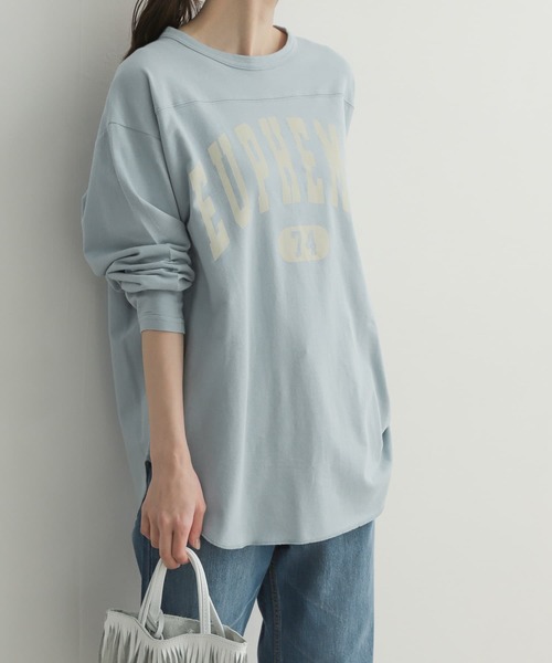 URBAN RESEARCH DOORS（アーバンリサーチドアーズ）の「カレッジプリント長袖Tシャツ（Tシャツ/カットソー・レディース・ライトブルー/オフホワイト/モカ・MEDIUM）」の16枚目の写真