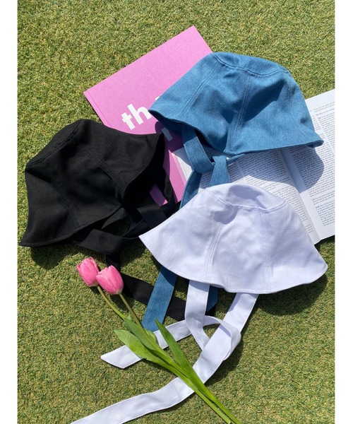 WC(ダブル シー)の「ストラップフレアハット(ハット・レディース・インディゴブルー/ホワイト/ブラック・FREE)」の5枚目の写真