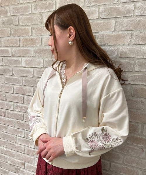 袖お花刺繍パーカー パーカー Axes Femme アクシーズファム のファッション通販 Zozotown