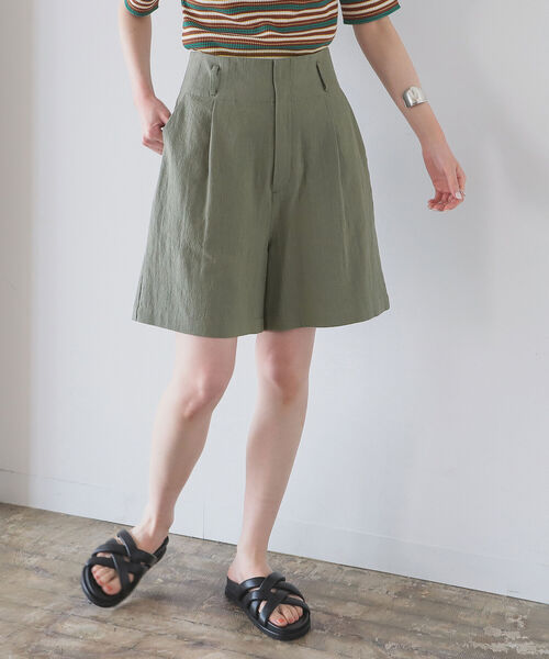 B:MING by BEAMS(ビーミングバイビームス)の「B:MING by BEAMS / 麻混 ショートパンツ 22SS(その他パンツ・レディース・オリーブ/アイボリー・MEDIUM/SMALL)」の6枚目の写真