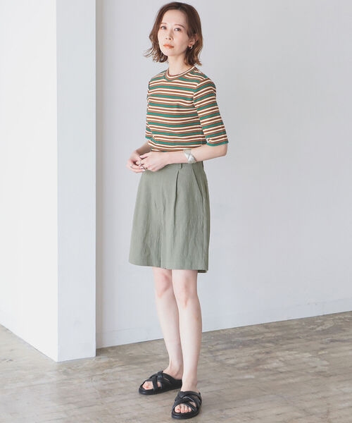 B:MING by BEAMS(ビーミングバイビームス)の「B:MING by BEAMS / 麻混 ショートパンツ 22SS(その他パンツ・レディース・オリーブ/アイボリー・MEDIUM/SMALL)」の10枚目の写真