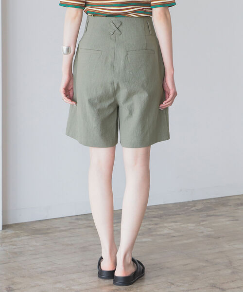 B:MING by BEAMS(ビーミングバイビームス)の「B:MING by BEAMS / 麻混 ショートパンツ 22SS(その他パンツ・レディース・オリーブ/アイボリー・MEDIUM/SMALL)」の9枚目の写真
