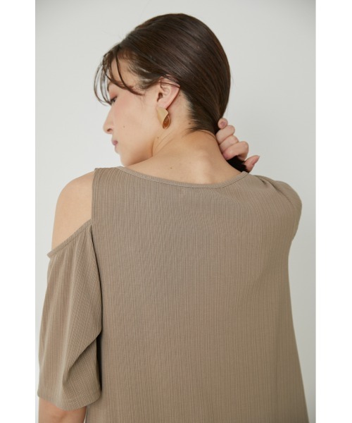 LILIDIA（リリディア）の「ランダムリブアシメTOP（Tシャツ/カットソー・レディース・ライトブラウン/ブラック/ピンク・SMALL/MEDIUM）」の8枚目の写真