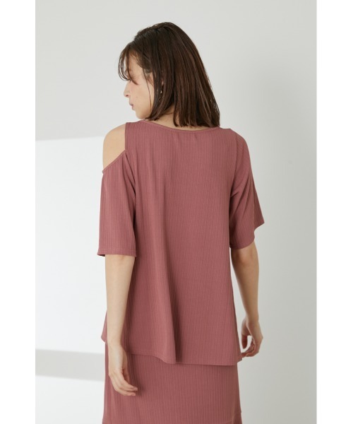 LILIDIA（リリディア）の「ランダムリブアシメTOP（Tシャツ/カットソー・レディース・ライトブラウン/ブラック/ピンク・SMALL/MEDIUM）」の6枚目の写真