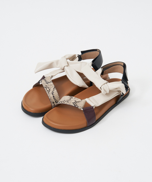 Au BANNISTER(オゥバニスター)の「【WEB限定】軽量/厚底 リボン スポーツ サンダル(サンダル・レディース・ホワイト/ブラック/ピンクベージュ/その他・S/M/L)」の17枚目の写真