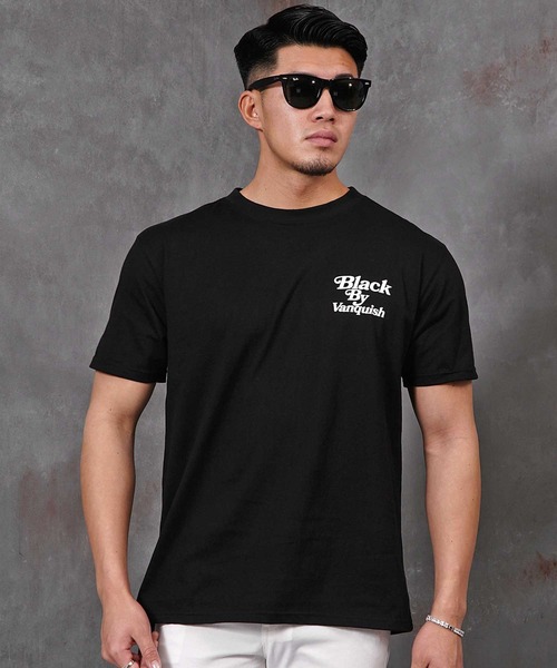 BLACK by VANQUISH(ブラックバイバンキッシュ)の「バック ロゴプリント 半袖 Tシャツ ブラック(Tシャツ/カットソー・メンズ・ブラック・M/L/XL)」の4枚目の写真
