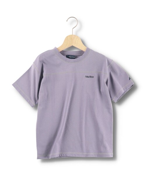 NAUTICA（ノーティカ）の「【NAUTICA/ノーティカ/吸水速乾】配色ステッチ半袖Tシャツ（Tシャツ/カットソー・キッズ・グリーン/ベージュ/チャコールグレー/パープル・120/130/140/150）」の6枚目の写真