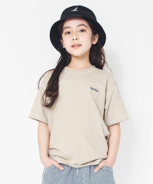 NAUTICA（ノーティカ）の「【NAUTICA/ノーティカ/吸水速乾】配色ステッチ半袖Tシャツ（Tシャツ/カットソー・キッズ・グリーン/ベージュ/チャコールグレー/パープル・120/130/140/150）」の2枚目の写真