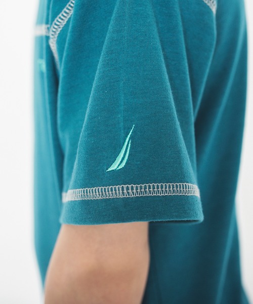 NAUTICA（ノーティカ）の「【NAUTICA/ノーティカ/吸水速乾】配色ステッチ半袖Tシャツ（Tシャツ/カットソー・キッズ・グリーン/ベージュ/チャコールグレー/パープル・120/130/140/150）」の16枚目の写真